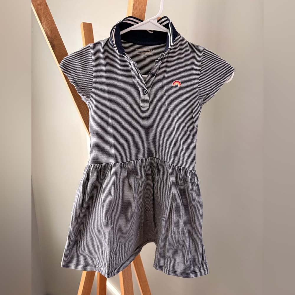 Monoprix Striped Navy Polo Dress size 8